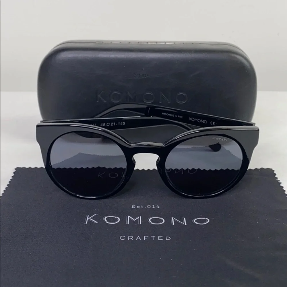 Komono Sunglasses NEW Lulu Glossy Black cat eye